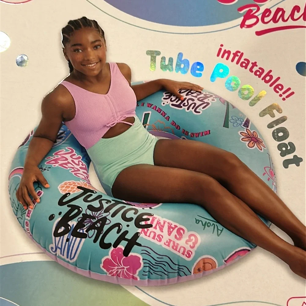 NWT Inflatable Tube Pool Float Outdoor/Indoor Water Fun Easy Inflation 39” Large